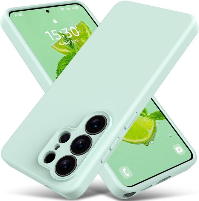 Matte Flüssigsilikonhülle für Samsung Galaxy S26 Ultra S25 S24 S23 S22 in Grün - Bild 1