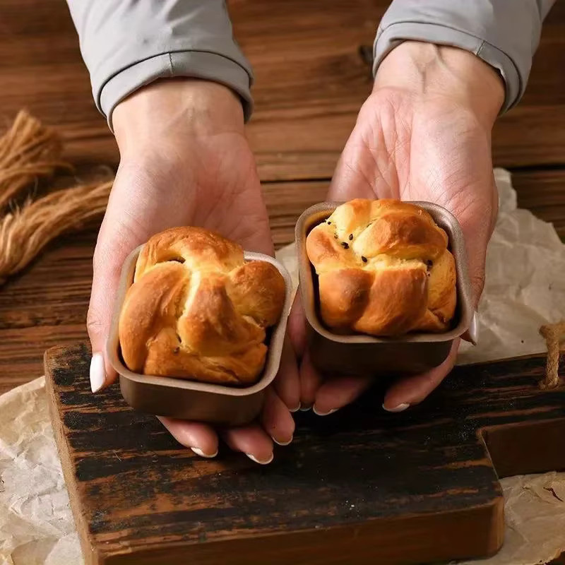 Nicht klebende Backform aus Kohlenstoffstahl für Brot und Toast, quadratische Kuchenform für Mousse und Gebäck - Bild 4