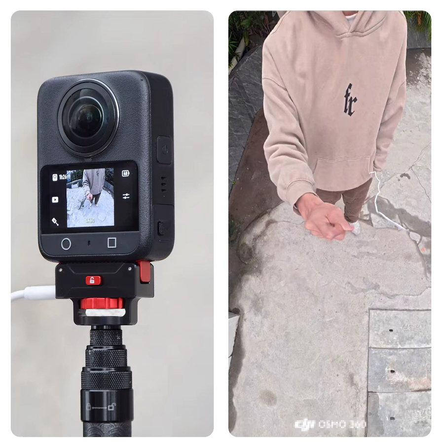 DJI Osmo Action Kamera Schnellverschluss-Magnethalterung mit USB-C Ladestation und 1/4 Zoll Stativanschluss in Schwarz - Bild 5