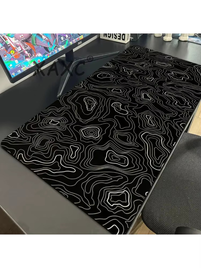 Potdemiel Gaming Mauspad XL mit schwarz-weißem Konturlinien-Design, B: 100 cm, T: 50 cm - Bild 4