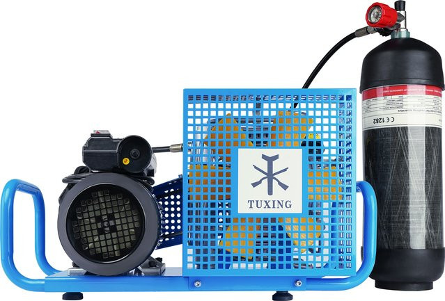 TUXING PCP-Luftkompressor in Blau, 4500 psi / 300 Bar, vierstufiger Hochdruckkompressor mit 100 l/min für Tauchen, Schnorcheln und Brandbekämpfung - Bild 1