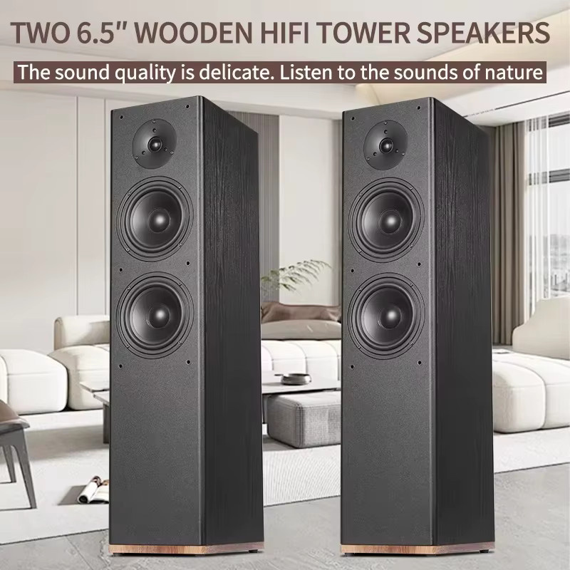 Tower 2.0 Frontlautsprecher in Schwarz, passiver HiFi-Standlautsprecher mit drei Frequenzbändern und Holzgehäuse für deine Heimstereoanlage - Bild 3