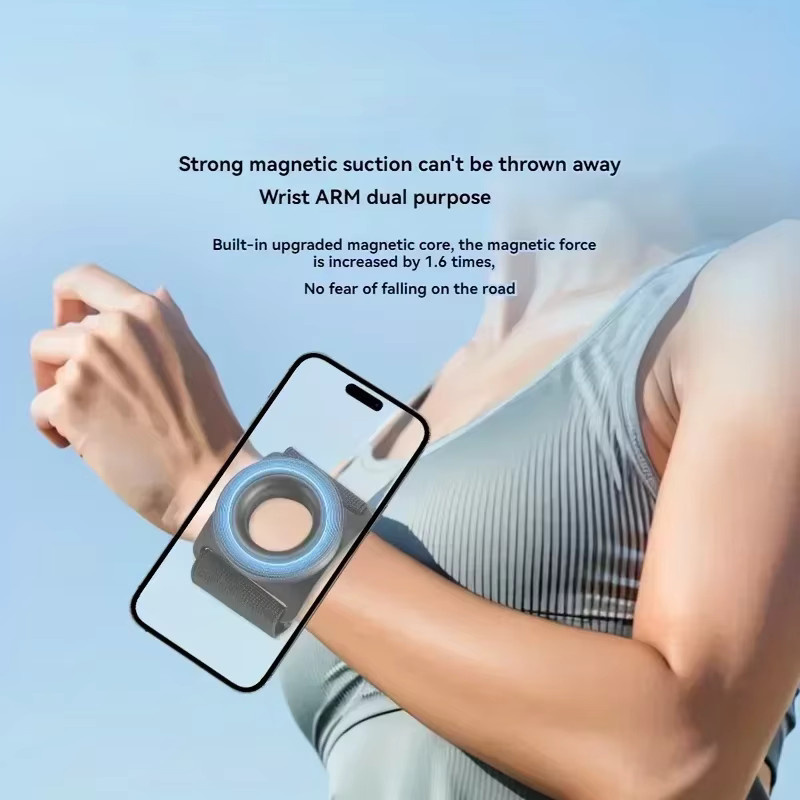 Universeller magnetischer Armband-Telefonhalter für MagSafe iPhone 12 bis 17 Pro Max Plus, Schwarz - Bild 3