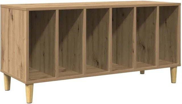 vidaXL Plattenschrank Artisan-Eiche in Braun aus Holzwerkstoff und Eukalyptus, B/T/H: 100 x 38 x 48 cm - Bild 1