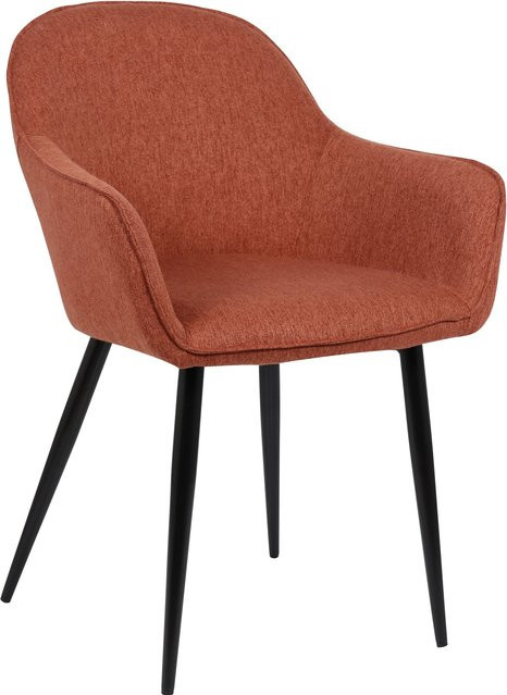 TPFLiving Esszimmerstuhl Boss mit Stoffbezug und Metallgestell in Orange und Schwarz - Bild 1