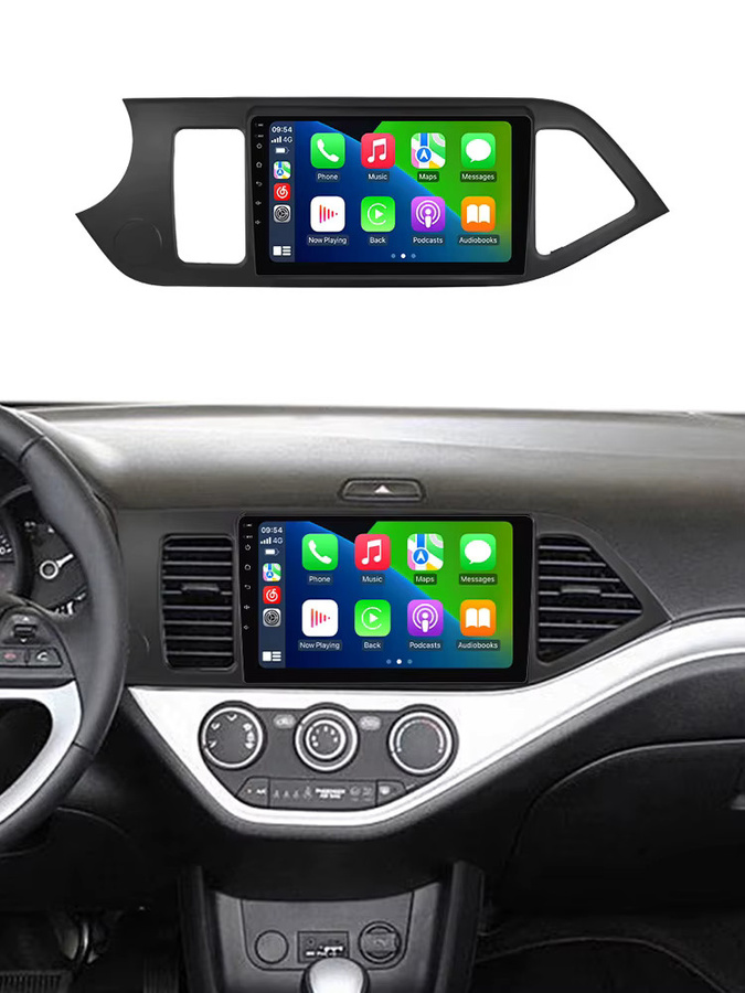 NaviTree Android 14 Autoradio mit DVR Recorder, Rückfahrkamera und GPS für KIA Picanto Morning 2011-2017, Wireless CarPlay, Schwarz - Bild 5
