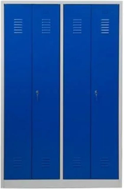 PROREGAL Garderobenspind Camel aus Metall mit 4 Fächern und 2 Schlössern, Farbe Grau-Blau, H x B x T: 180 x 117 x 50 cm - Bild 1