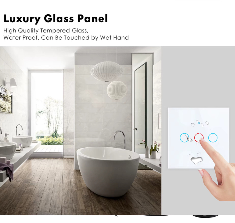 Szaoju EU WLAN Smart-Lichtschalter ohne Neutralleiter in Schwarz, Touch-Schalter mit Tuya Smart Life App-Steuerung, kompatibel mit Amazon Alexa und Google Assistant - Bild 5