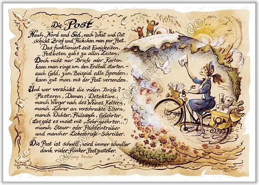 Vintage Zunftbild Post Poster von Tantum Graphic auf Antikpapier, Mehrfarbig, Breite: 21,0 cm - Bild 1