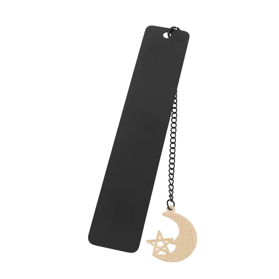 Acotar Lesezeichen mit schwarzem Mond- und Stern-Anhänger sowie Berg-Motiv als inspirierendes Geschenk für Erwachsene - Bild 2