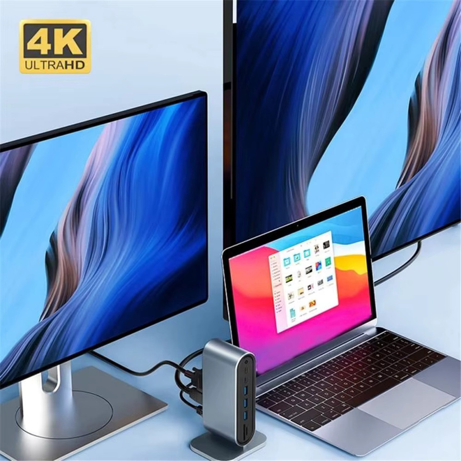 MZX 12-in-1 USB-C Dockingstation Typ-C Hub mit HDMI, Ethernet/LAN und USB-Adapter für deinen Laptop - Bild 4