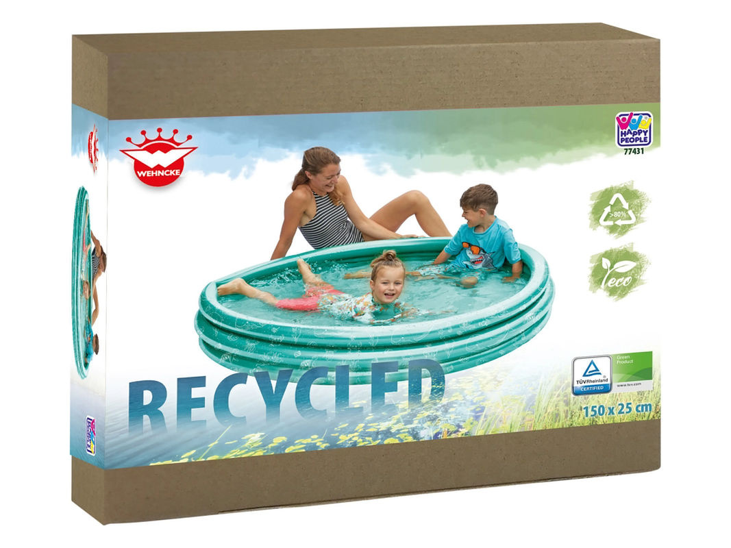 HAPPY PEOPLE ECO 3-Ring aufblasbarer Pool in Türkis und Blau, Durchmesser: 150 cm, Höhe: 25 cm - Bild 2