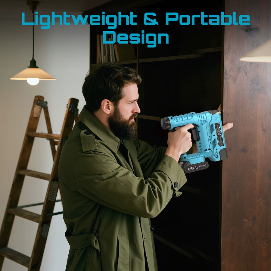 SEESII 2-in-1 Elektrische Nagel- und Tackerpistole für Makita 18V Akku, 18 Gauge, Blau - Bild 6
