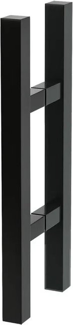 Levidor Glasschiebetür Stangengriff Paar Eckig in Schwarz Matt aus Edelstahl, Länge: 35 cm - Bild 1