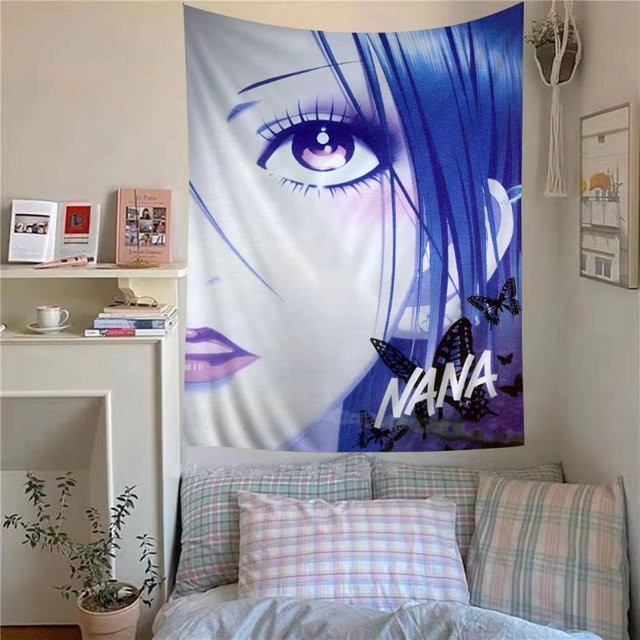 VIKAMA NANA Anime-Wandteppich mit Schmetterlings-Motiv, Mehrfarbig, B/H: 40 x 60 cm - Bild 1