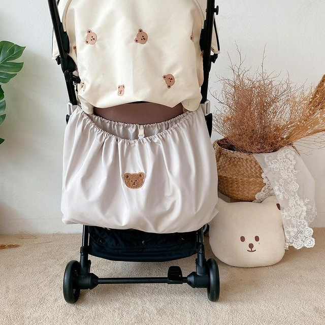 DANIVIVI Tragbare Kinderwagen Organizer Tasche für Babyartikel in Schwarz oder Beige - Bild 1