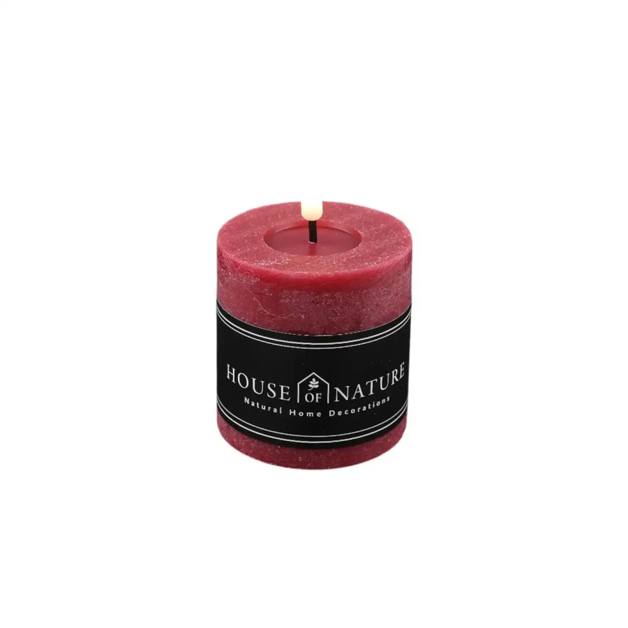 House of Nature LED-Kerze mit Flackereffekt in Rot, Durchmesser: 8 cm, Höhe: 8 cm - Bild 1