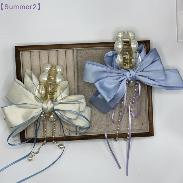 Xia2 Haarspange mit Perlen, Schleife und Quaste, Damen - Bild 1