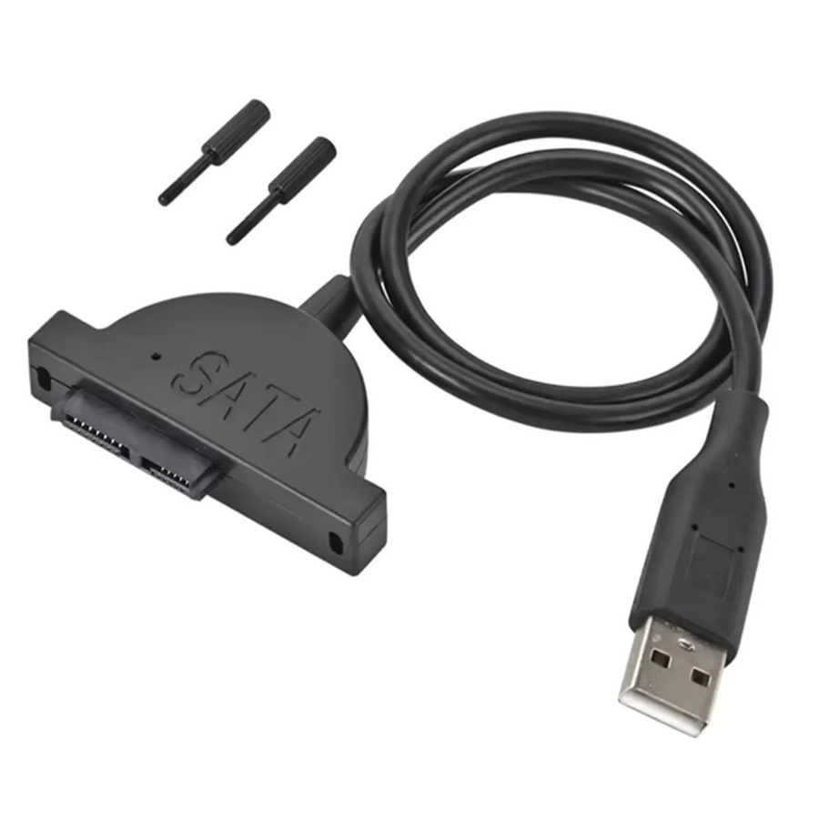 PzzPss USB 2.0 zu Mini SATA II 7+6 13Pin Adapter Konverter Kabel in Schwarz für Laptop CD/DVD ROM Slimline Laufwerke und HDD Caddy - Bild 3