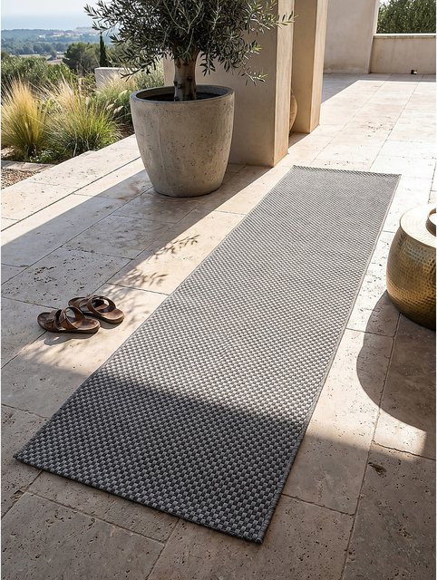Läufer Kadima Design aus Flachgewebe in Grau, B/T: 80 x 200 cm - Bild 1