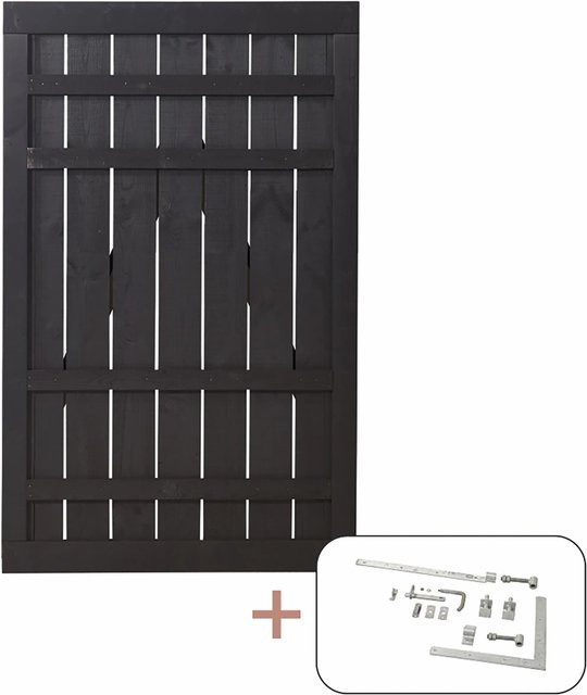 Plus Einzeltor Rustik aus Nadelholz in Schwarz, Breite: 100 cm, Höhe: 158 cm - Bild 1