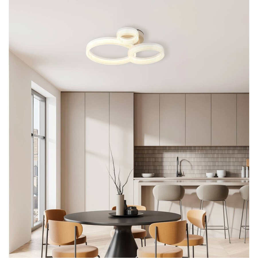 GLOBO LED Deckenleuchte modern in Weiß aus Metall B/H/T: 51 x 12,5 x 40,5 cm - Bild 3