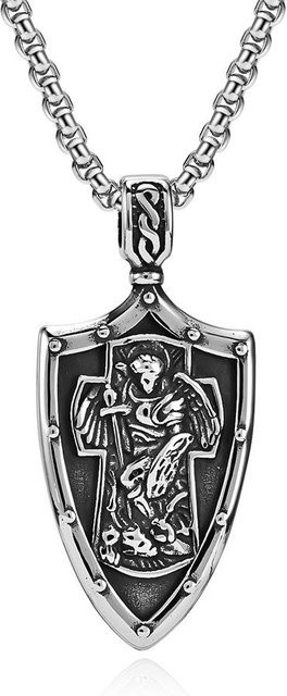 YIRAN Halskette Erzengel Heiliger Michael, Edelstahl, Schwarz, Unisex - Bild 1