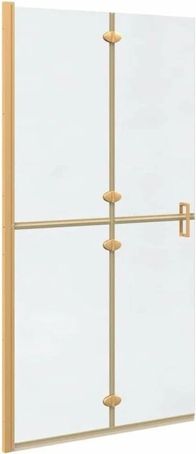 vidaXL Walk-In Duschwand Gold, Glas, B/T/H: 100 x 6,5 x 190 cm - Bild 1