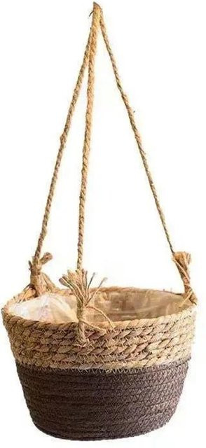 Hängende Gartenblumentöpfe von Yiran Furniture aus gelbem Jute-Geflecht für Innen und Außen - Bild 1