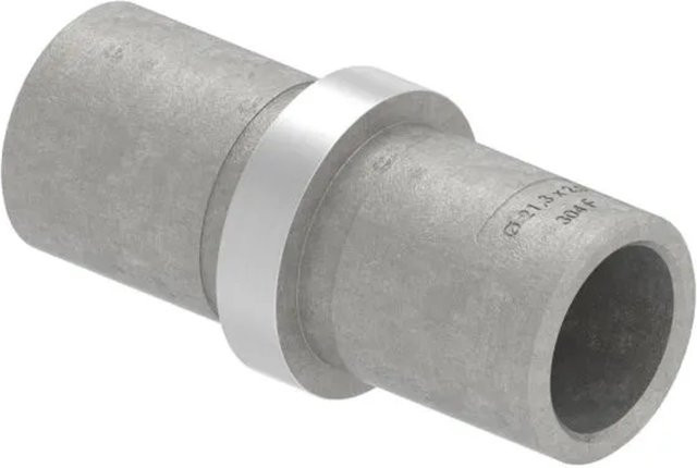 FeNau Gerader Rohrverbinder aus V2A Edelstahl mit Mittelsteg für Rohr Ø 21,3 x 2,0 mm, Farbe: Silber - Bild 1