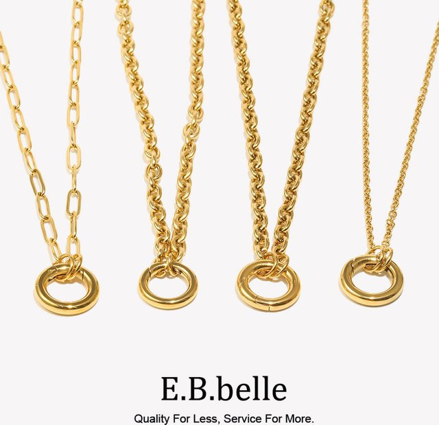 E.B.belle Halskette, Edelstahl, 18 Karat vergoldet, O-Kette - Bild 1