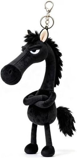 Schlüsselanhänger Plüschpferd, Schwarz, Unisex - Bild 1