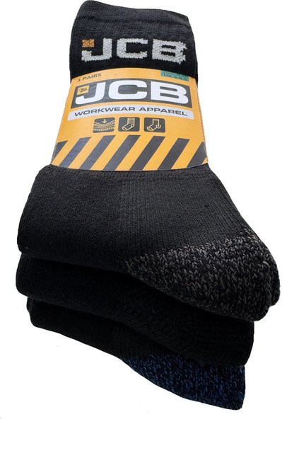 JCB Arbeitssocken Schwarz 3er Pack Größe 39-43 - Bild 1