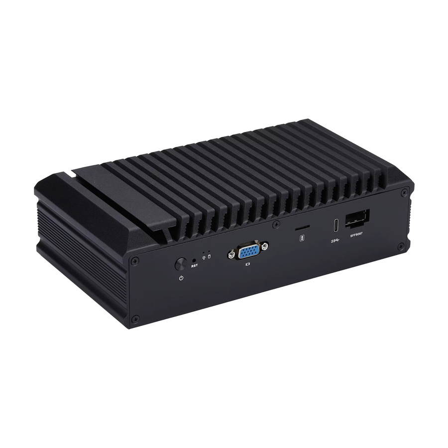 Qotom Q20300G9 Mini PC Lüfterloser Router mit Intel Atom C3908 C3808, 4x 10Gbps SFP+ und 5x 2.5G, Schwarz - Bild 2