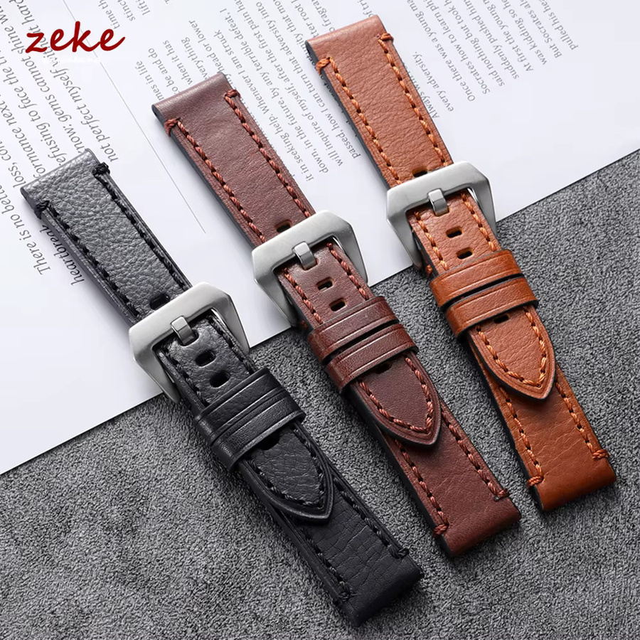 Uhrenarmband Rindsleder, ölgewachstes Leder, 20 mm, 22 mm, 24 mm, Unisex - Bild 1