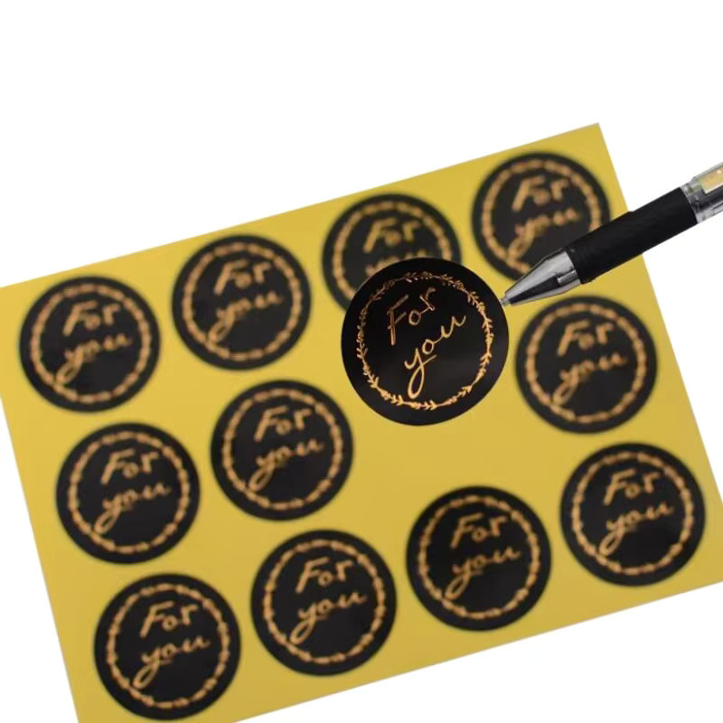120 Stück runde selbstklebende Fou You Siegel Aufkleber in Schwarz für DIY Dekoration und Geschenkverpackungen - Bild 5