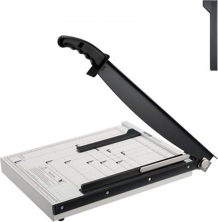 VEVOR Papierschneider Guillotine-Schneidemaschine aus Carbonstahl mit 38,1 cm Schnittbreite, 16 Blatt Kapazität, Schwarz-Silber-Weiß - Bild 1