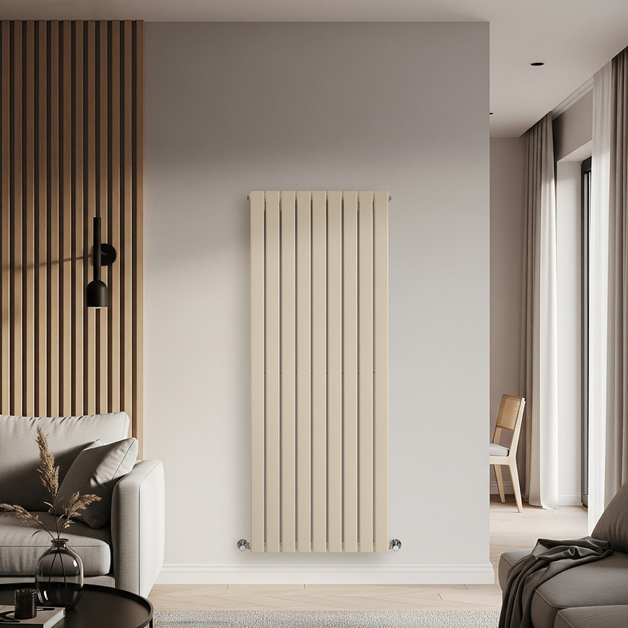 Einlagiger Design-Heizkörper vertikal von Delta in Braun (Elk Brown), Höhe: 160 cm, Breite: 63 cm - Bild 1