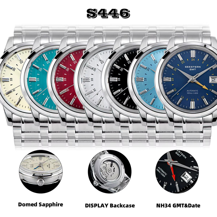 SEESTERN Armbanduhr, Automatik, GMT, Edelstahl, Saphirglas, Herren - Bild 2
