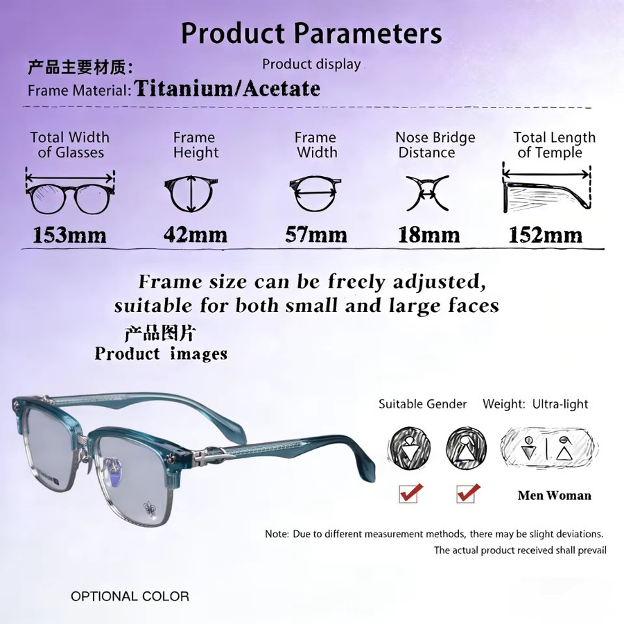CHARMLIBRARY Korrektionsbrille, quadratisch, Titan, Unisex - Bild 3
