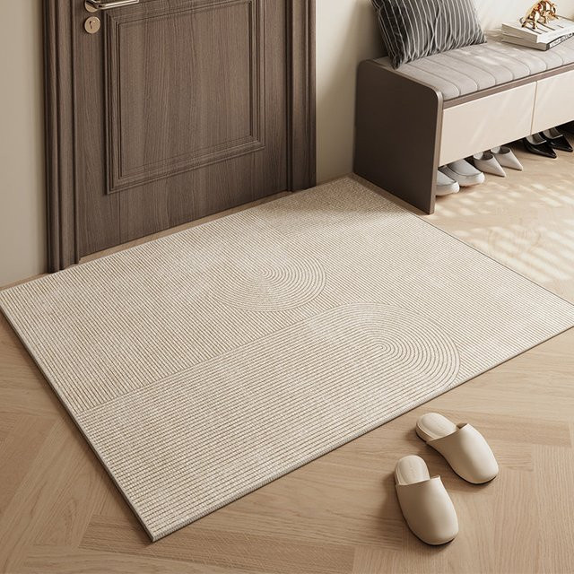 VIKAMA Willkommens-Fußmatte im Wabi-Sabi-Stil, rutschfeste und schmutzabweisende Eingangsmatte in Beige, B x T: 60 x 40 cm - Bild 1