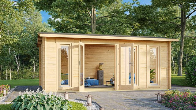 Gartenhaus Barcelona 6x4m mit großem offenen Bereich und extra großen Fenstern - Bild 1