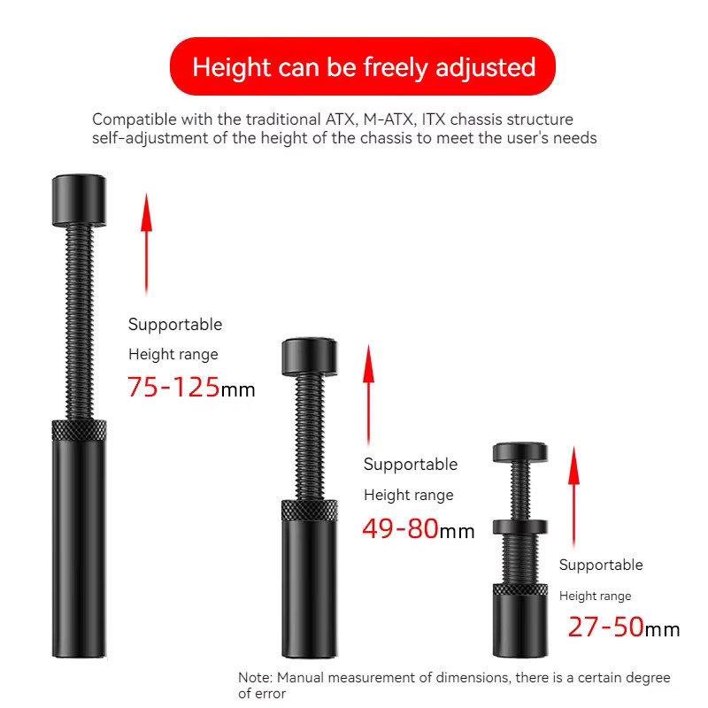 Mosizave VC-16 Grafikkarten-GPU-Halter, vertikaler und drehbarer Teleskop-Ständer, magnetisch verstellbar für Desktop-PC, Schwarz oder Silber - Bild 3