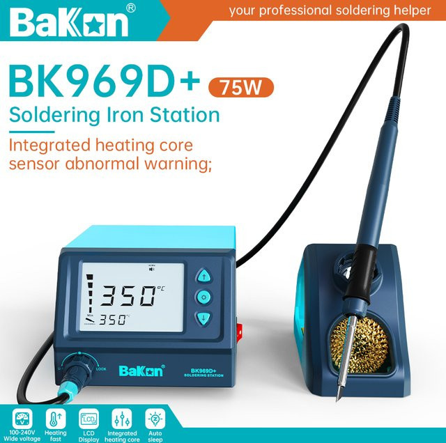 Bakon 75W BK969D Lötstation mit T12 Lötstation und intelligenter Auto-Sleep-Funktion in Blau - Bild 1