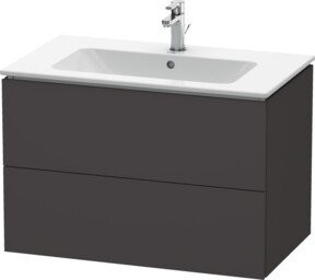 Duravit L-Cube Waschtischunterschrank wandhängend mit 2 Schubladen, Farbe: Graphit matt, B: 82 cm, T: 48,1 cm, H: 55 cm - Bild 1