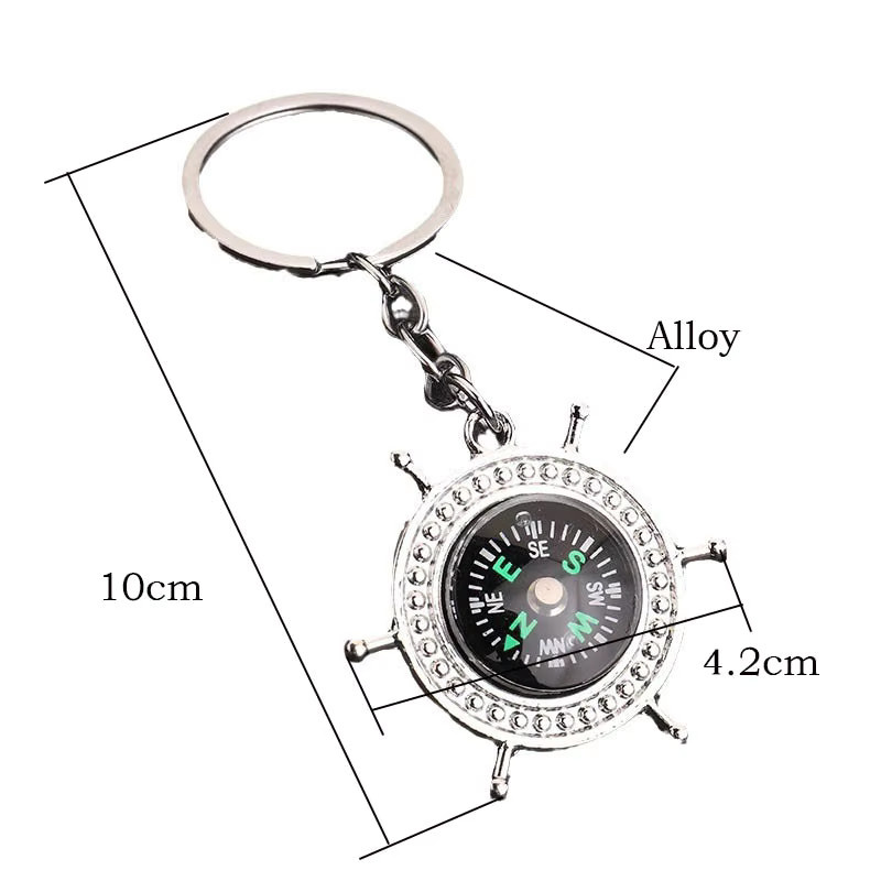Noter Schlüsselanhänger Kompass, Flaschenöffner, Silber, Unisex - Bild 2