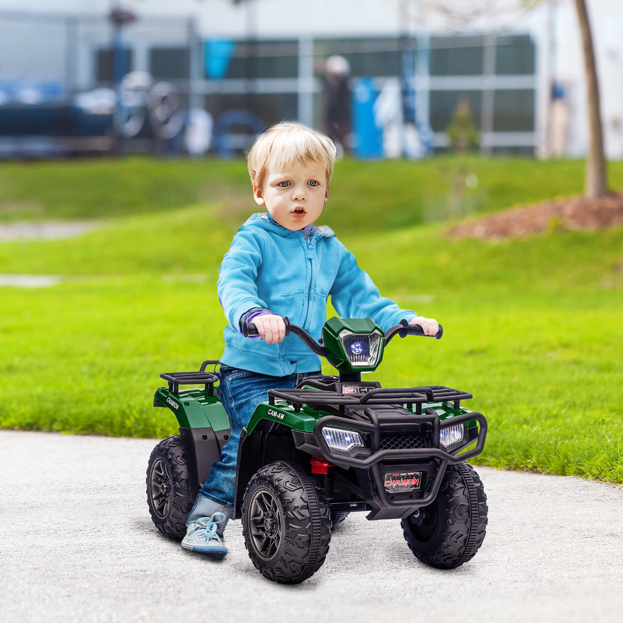 HOMCOM Elektro Kinderquad mit LED und Musik Schwarz Grün ab 3 Jahren - Bild 2