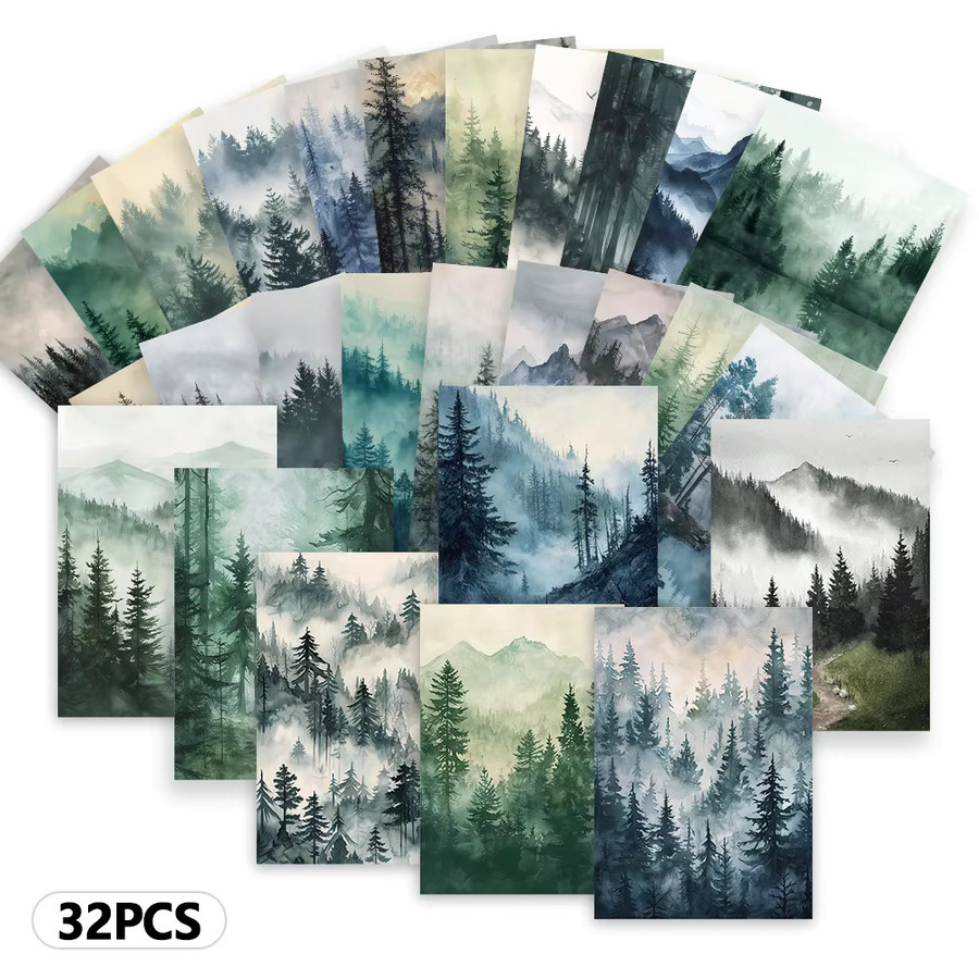 32 Stück Misty Forest Postkarten aus Papier in Multicolour für deine Natur-Dekoration - Bild 4