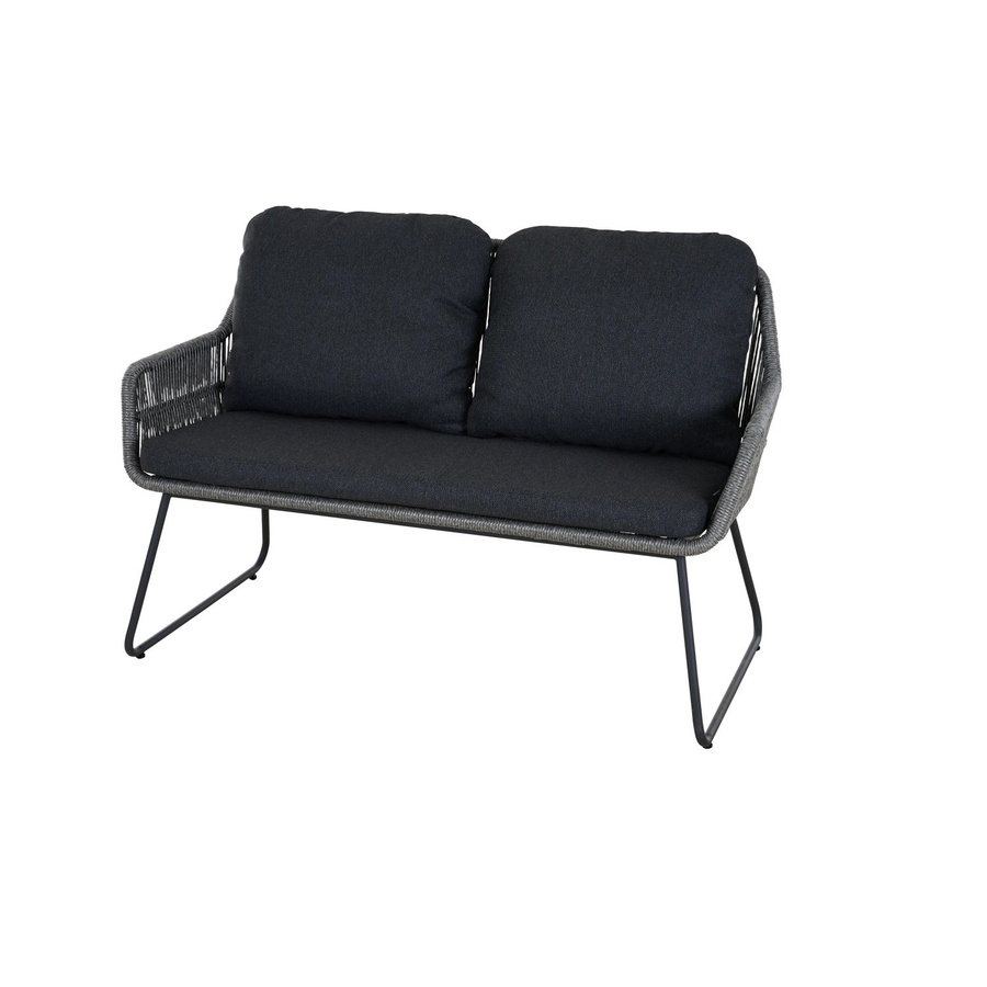 Siena Garden 2-er Diningbank Kansas in Grau mit modernem Design, B/T/H: 135 x 69 x 85,5 cm - Bild 2