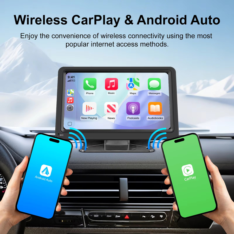Ezonetronics 7-Zoll Autoradio Multimedia Videoplayer mit kabellosem CarPlay und kabellosem Android Auto in Schwarz - Bild 2